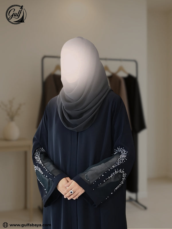 The Emerine Abaya – Handwork Sheer Sleeve Elegance