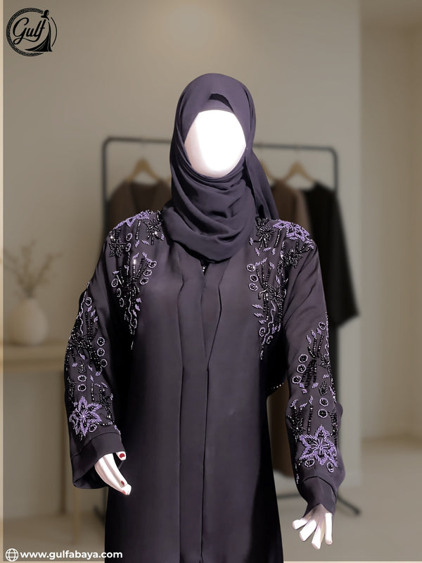The Amna Abaya – Handwork Floral Elegance