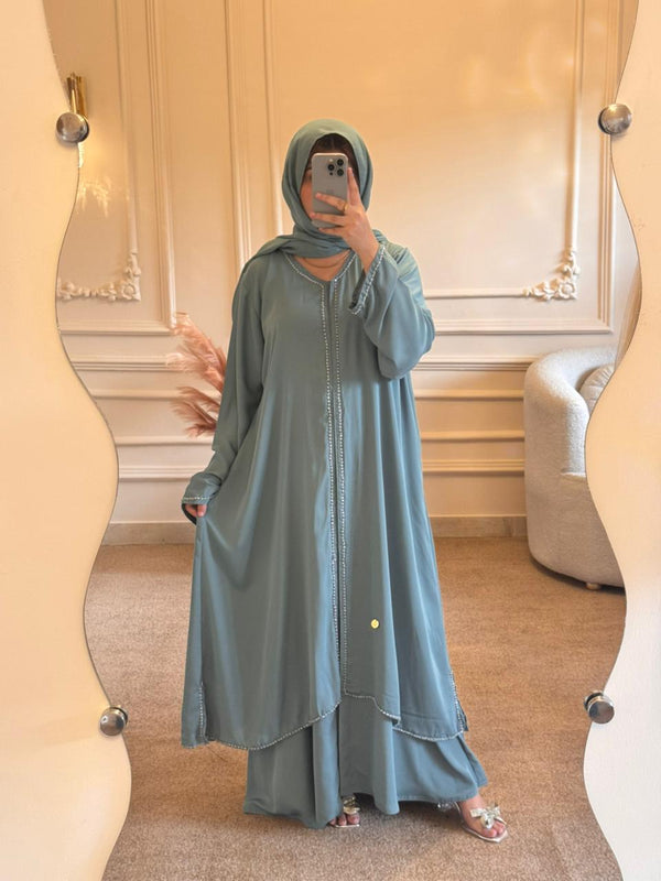 The Noor E Elan Abaya – Hand Crafted Crystal Work