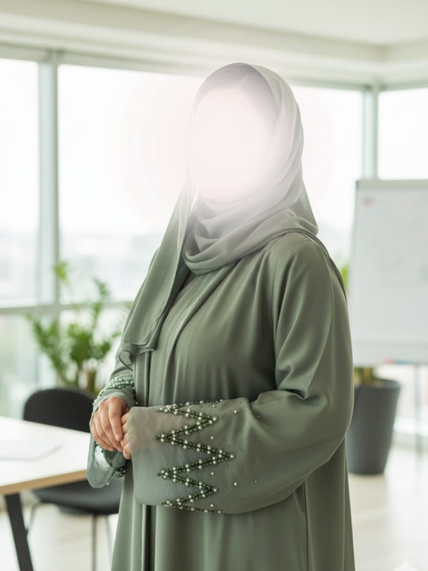 The Pearl Grace Abaya – Elegant Pret Edition